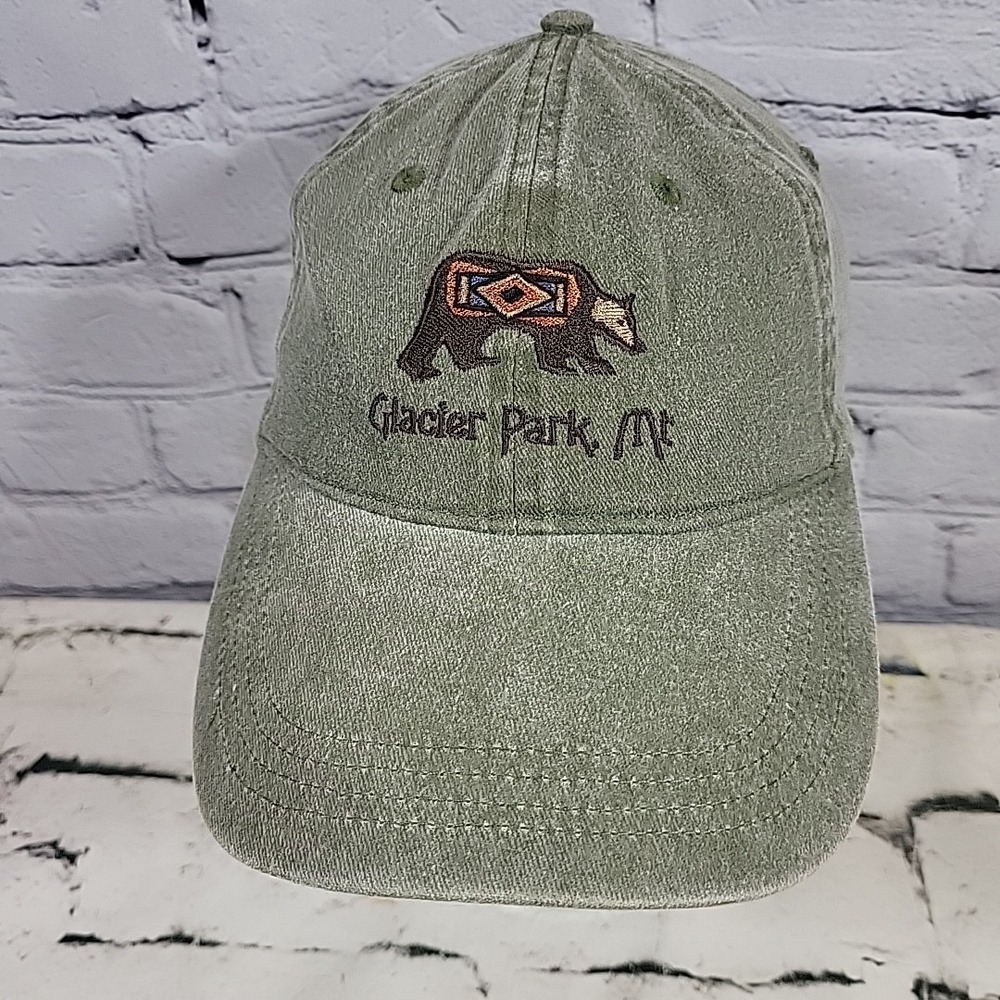 Glacier Park Ball Cap Bear Logo Mens One Size Strapback Dad Hat